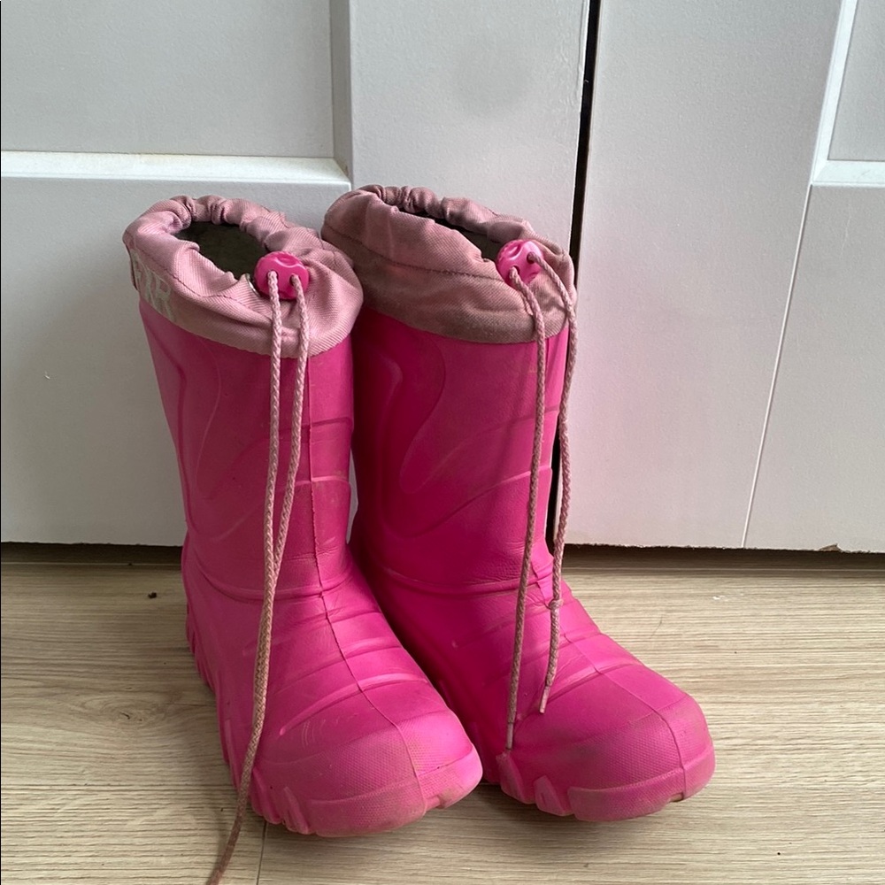 Pink Cozy Rain and Snow Boots